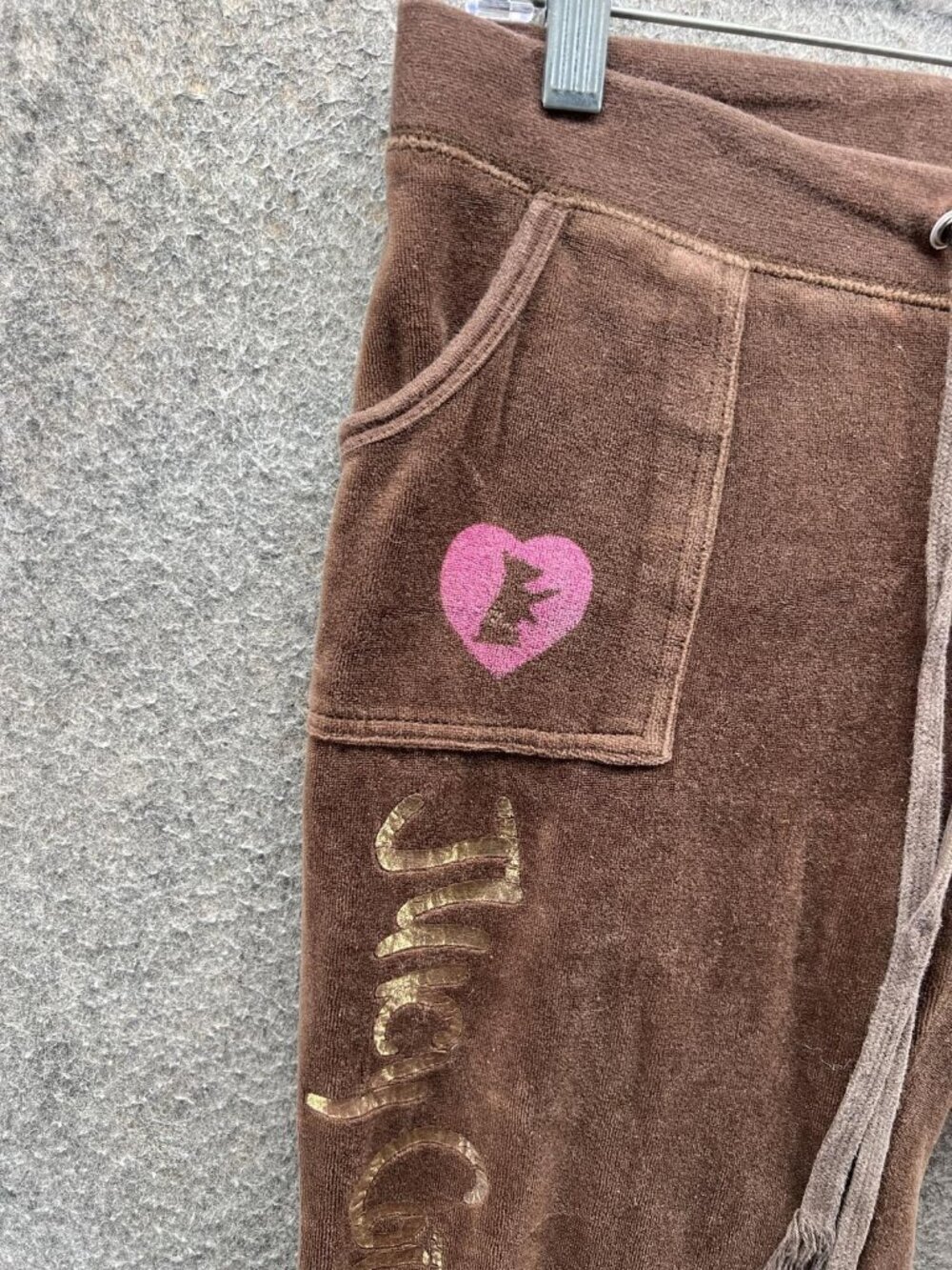 Juicy Couture Sweatpants Womens Large Brown Velour Drawstring Y2K Pants - Picture 5 of 11